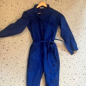 Alex mill blue expedition jumpsuit